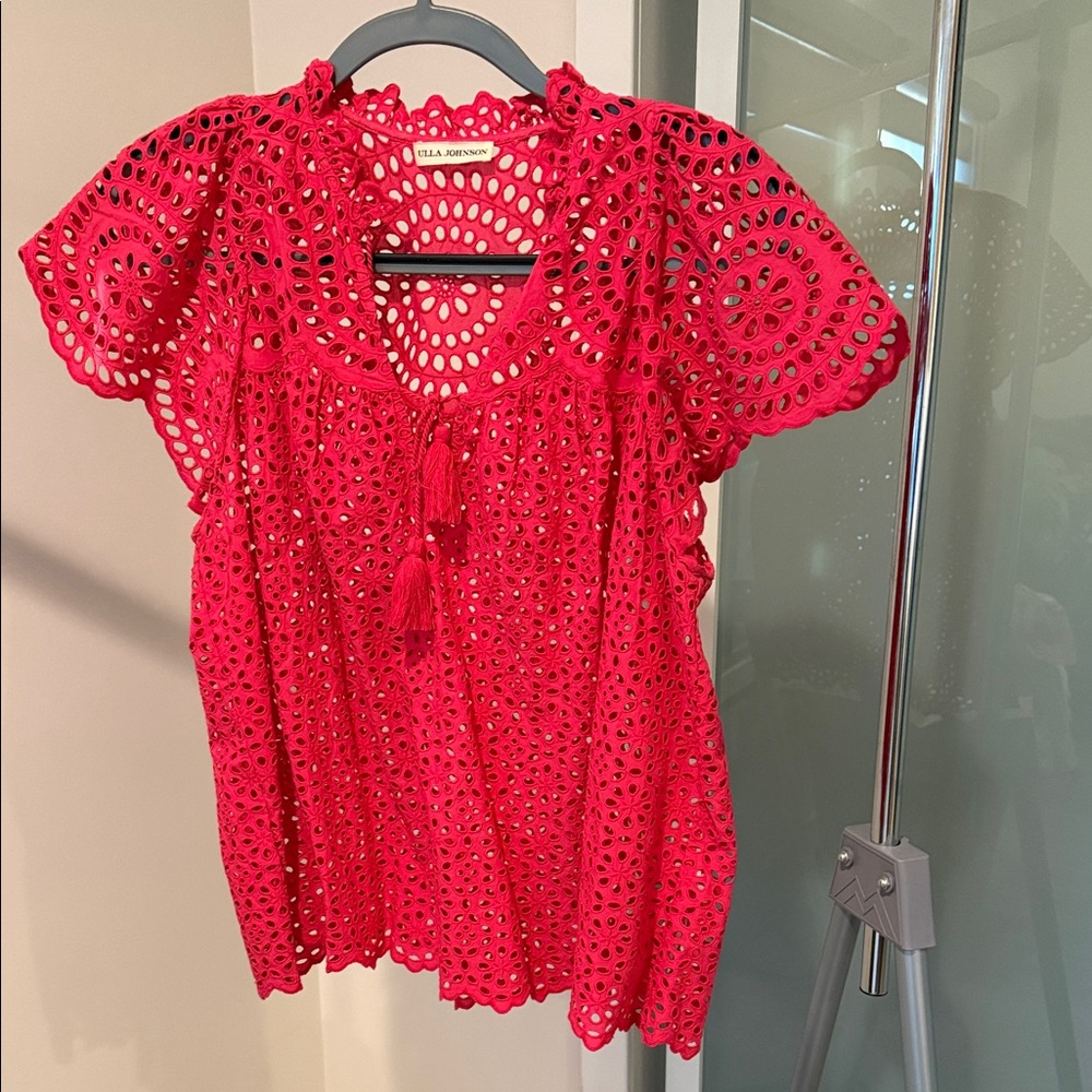 Ulla Johnson Eyelet Lace Top – Pink